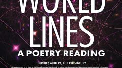 Two Science Inspired Talks by a Poet and a Philosopher, Thursday, April 19, 2018. POSTER_SCGP_PoetInResidence_v5