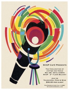 SCGP Cafe Event – Telescope Viewing of the Conjunction of Jupiter and Venus, May 28, 2013